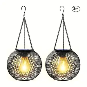 Solar Hanging Light for Home Decor, Patio Decorations Outdoor, Solar Lights Lamp, Hanging Solar Lanterns Waterproof, Outdoor Retro Bulb Hanging Light, Lamp, Light Bulbs, Outdoor Pathway Light