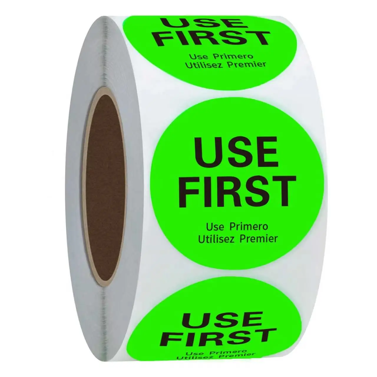 STARBOLING USE First Stickers Food Service FIFO Label for Restaurant Inventory Management- 1.5 Inch Food Labels Stickers, 500 Labels/Roll (Fluorescence Green)
