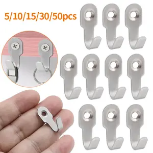 5/10/15/30/50pcs J-shaped hooks, wall mounted mini hooks, Organiser for hanging small items such as keys, towel, headphones, and hats