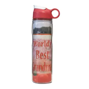 World's Best Grandma Water Bottle from Lively Bottle, reusable, dishwasher-safe, drinkware including easy-open lid, 19 oz 2-walled durable Tritan plastic, BPA-free, leak-proof, made in the USA