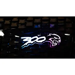 Habibis Carbon Flow Series 300 RGB Chasing Cat Front Emblem Lights, App-Controlled, Weather-Resistant, OEM-Fit Plug-and-Play for MOPAR Chrysler Vehicles, Car Stickers & Car Decals