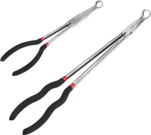 Offset Spark Plug Boot Removal Plier - 5/8" Opening, 11" and 16" Length, Offset Tip for Tight Spots, Protects Wire Boots