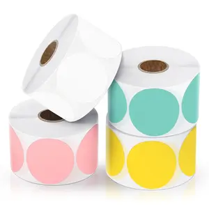 JADENS 2 Inch Round Direct Thermal Sticker Label, Self-Adhesive & Waterproof Label for DIY Logo, BPA & BPS Free, 750 Labels/Roll