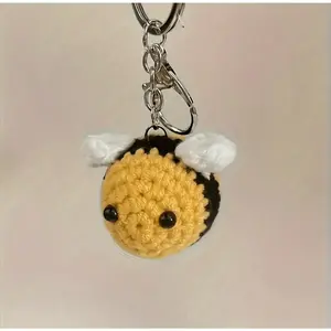 Crochet Bumblebee Charm Keychain