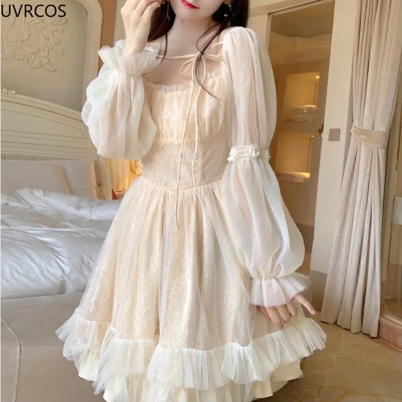 knee length dresses for ladies and Kawaii Mini Camisole Dress, Fluffy Balloon Dress, Balloon Hem Camisole Dress, Korean-Style Trendy Dress, Sweet Mini Length Dress
