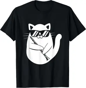 Clarinet Player - Cat Clarinetist Music Lover Marching Band T-Shirt Graphic tees