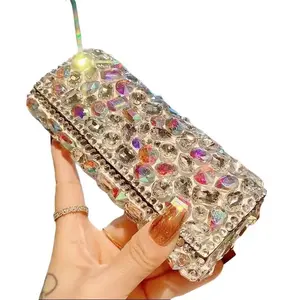 Liu Fei Digital1pc Glamorous Rhinestone-Embellished Portable Glasses Case - White Sparkling Eyewear Organizer for Men, Stylish Holiday Gift for Halloween Christmas Valentine's Day, Cute Glasses Case, Luxurious Texture, Reflective Surf