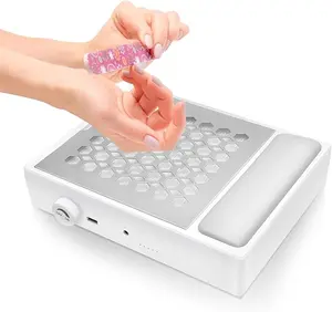 Professional Nail Dust Collector, Dust Collector Nail Tech with Reusable Filter, Powerful Vacuum Cleaner, Adjustable Speed Nails Extractor Vacuum for Acrylic Nails Polishing Manicure Salon, Low Noise