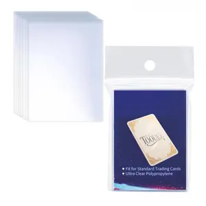 300 Pcs Clear Soft Trading Card Sleeves, Polypropylene Sleeves, Trading Card Toploaders, 2.6" X 3.58" Standard Size, 100 Microns Clear, Acid-Free PP Material, Card Protectors, Perfect Fit for Game Cards, Sports Collectible Cards