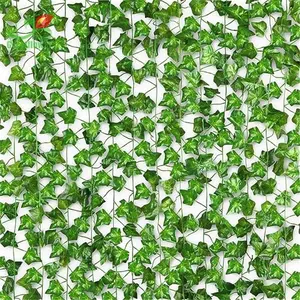 Valentine's Day Wall Hanging Simulation Faux Plastic Vine Ornaments for Room Decor, Creative DIY Spring Green Artificial Leaf Vine, Realistic Decorative Plants for Home Wedding Porch Party Decoration, Fake Indoor Plants, Interior