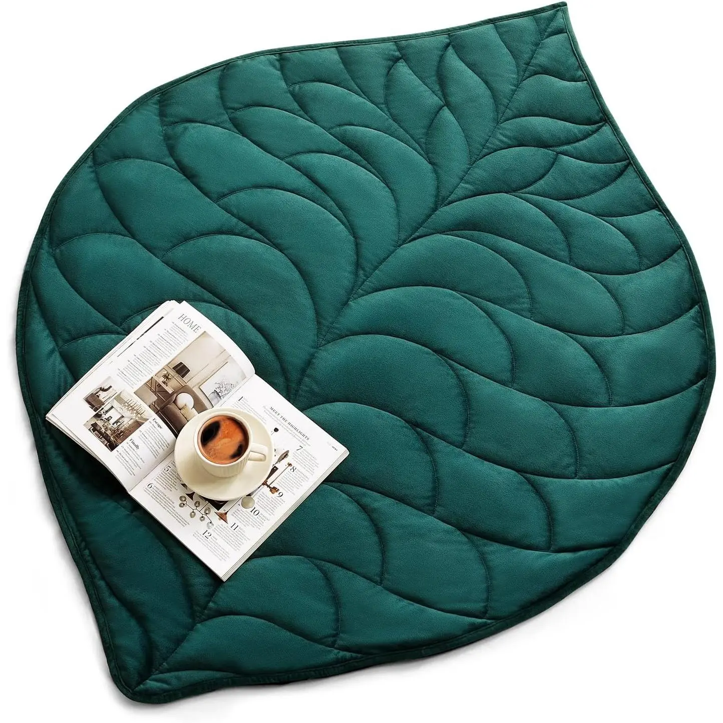 Weighted Lap Blanket 7 lbs 41" x 53", Cozy Luxury   Small Weighted Blanket for Adults, Portable Travel Weighted Blanket for Relaxation, All-Season Blanket, Machine Washable, Green