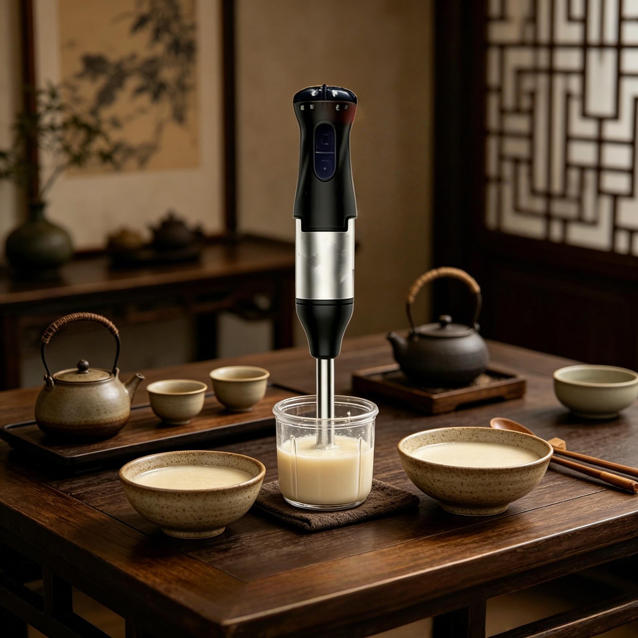 1 household four in one handheld blender, high-speed immersion blender with chopper, compact baby food machine for making smoothies, soups, puree, and daily meals