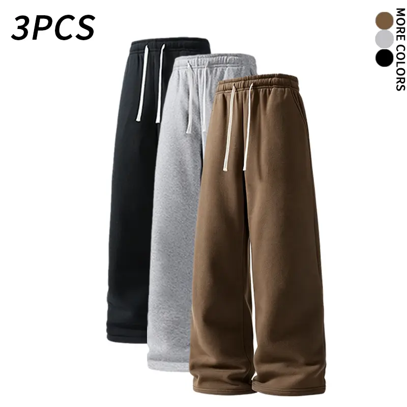 3 PCS Unisex solid color drawstring sweatpants, autumn/winter style, comfortable (available in 3 pack and single pack).