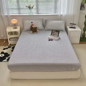 2/3PC black-striped bed sheets, soft and breathable deep-pocket mattress covers, suitable for home bedrooms, student dormitories, star-rated hotels, hostels and other bedroom places as bedding, and can be used as gifts among friends