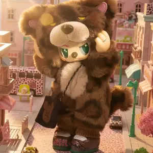 QIQI-Rebel Bear Crossbody Bag Posable Vinyl Series Plush Box Mystery Boxes Bag Pendant Bunny Plush Dolls Soft Collectibles