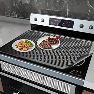 Silicone Electric Burner Cover 28"x20", Heat Resistant Ceramic Glass Stove Top Protector, Flat Stove Cover & Drying Mat for Kitchen #StoveCover #StoveProtector #KitchenMat Coasters Tableware