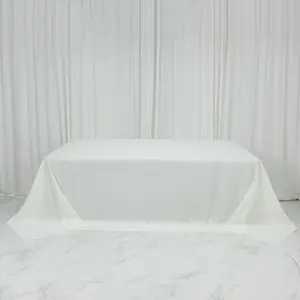 Polyester Rectangular King Tablecloth – 108" x 156" Extra-Wide Ivory, Wrinkle-Resistant Banquet Linen for Catering, Events & 8ft Tables