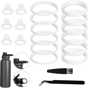 20Pcs Water Bottle Lid Replacement for Thermoflask 24/32/40/64Oz, Water Bottle Gasket Replacement Silicone Sealing Ring Water Cup Seal Ring for Water Bottle Straw Lid& Spout PEUTIER