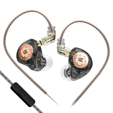 KZ EDX Pro Wired Earbuds - 1 Pair Ear Pieces, 10mm DD Driver, Noise Reduction Earphones, 3.5 mm Jack, Detachable Cable, 1-Button Control, Built-In Mic, PC Accessories, Gamer Stuff, Manufacturer Warranty, Non-Waterproof (No Volume Adjustment)