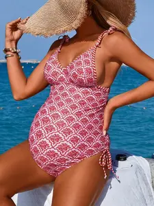 PRINCELY Maternity Beach Vacation All-Over Print One-Piece Swimsuit