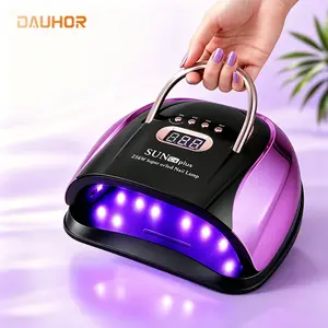 2026 Protable UV Nail Lamp with 4 Timers,  256W Intelligent Touch Sensing Nail Dryer, Removable Magnetic Base Ambient light curing gel nail polish, Nail Light for Home Salon Manicure UV Light for Gel Polish