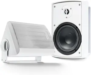 Gemini Sound GHSI-W525BT-WHT Active/Passive Bluetooth Outdoor Speakers, Black - Daisy Chain Capable, IP44, Wall Mount