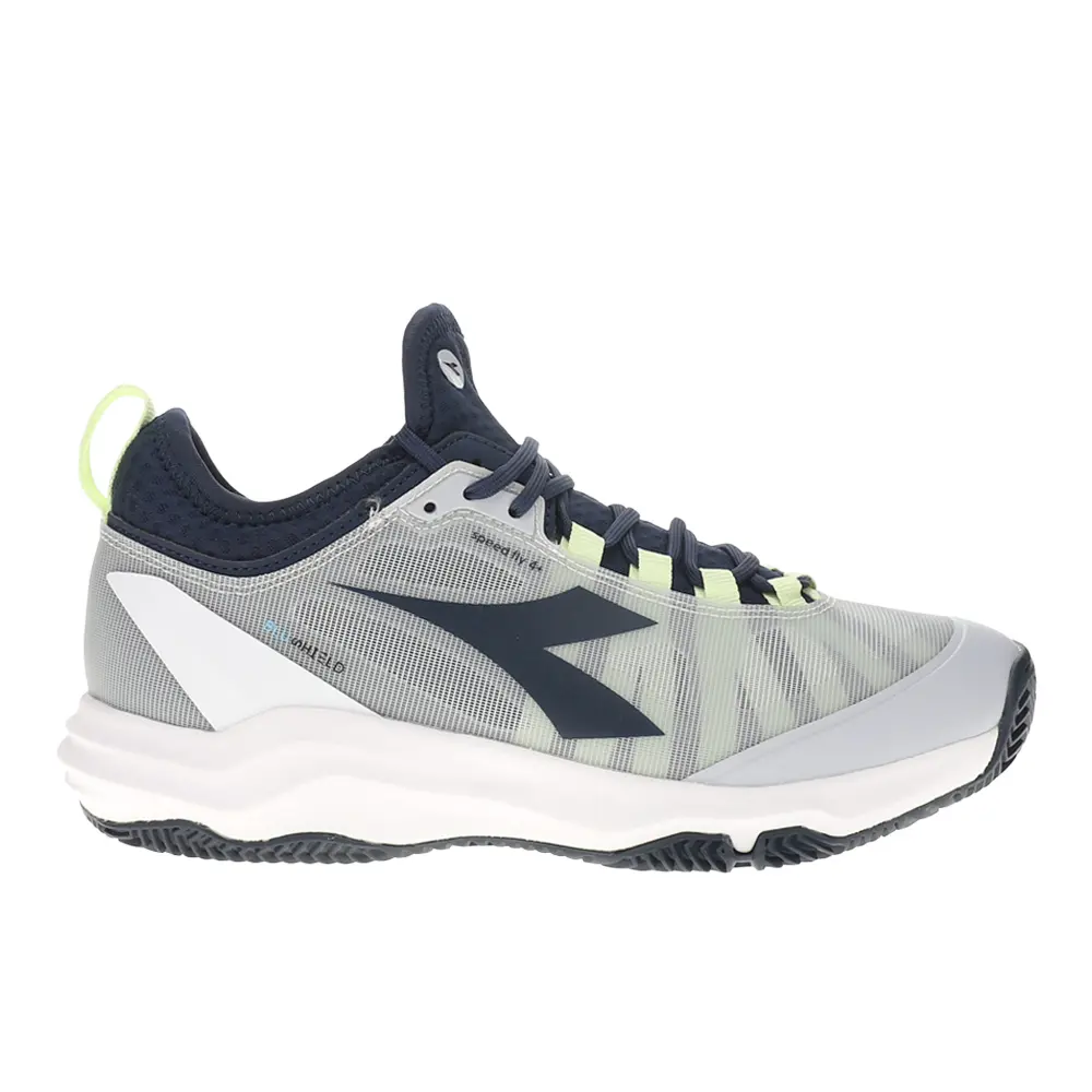 diadora Mens Speed Blushield Fly 4 Plus Clay Tennis Sneakers Shoes - Grey