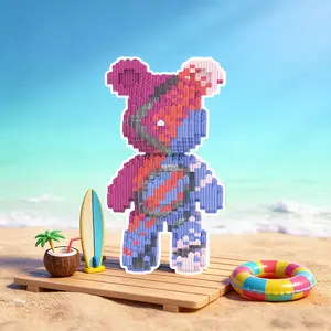 Summer Colorful Bear Puzzle Set, 1618pcs 3D Jigsaw Toy, Ideal Gift for Thanksgiving Christmas Halloween Easter, Home Office Decor
