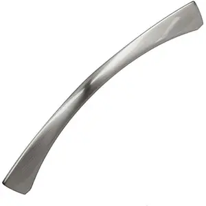 GlideRite Hardware 6.25 inch CC 21321-160-SN-10 Modern Art Deco Curved Cabinet Bar Pulls, 10 Pack, 6.25", Satin Nickel Finish