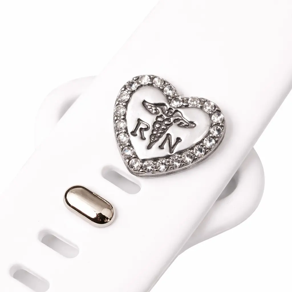 Nurse Watchband Jewelry Charm Snap-On for Apple Fitbit Galaxy Garmin Watch Bands Comfortable & Stylish Accessory