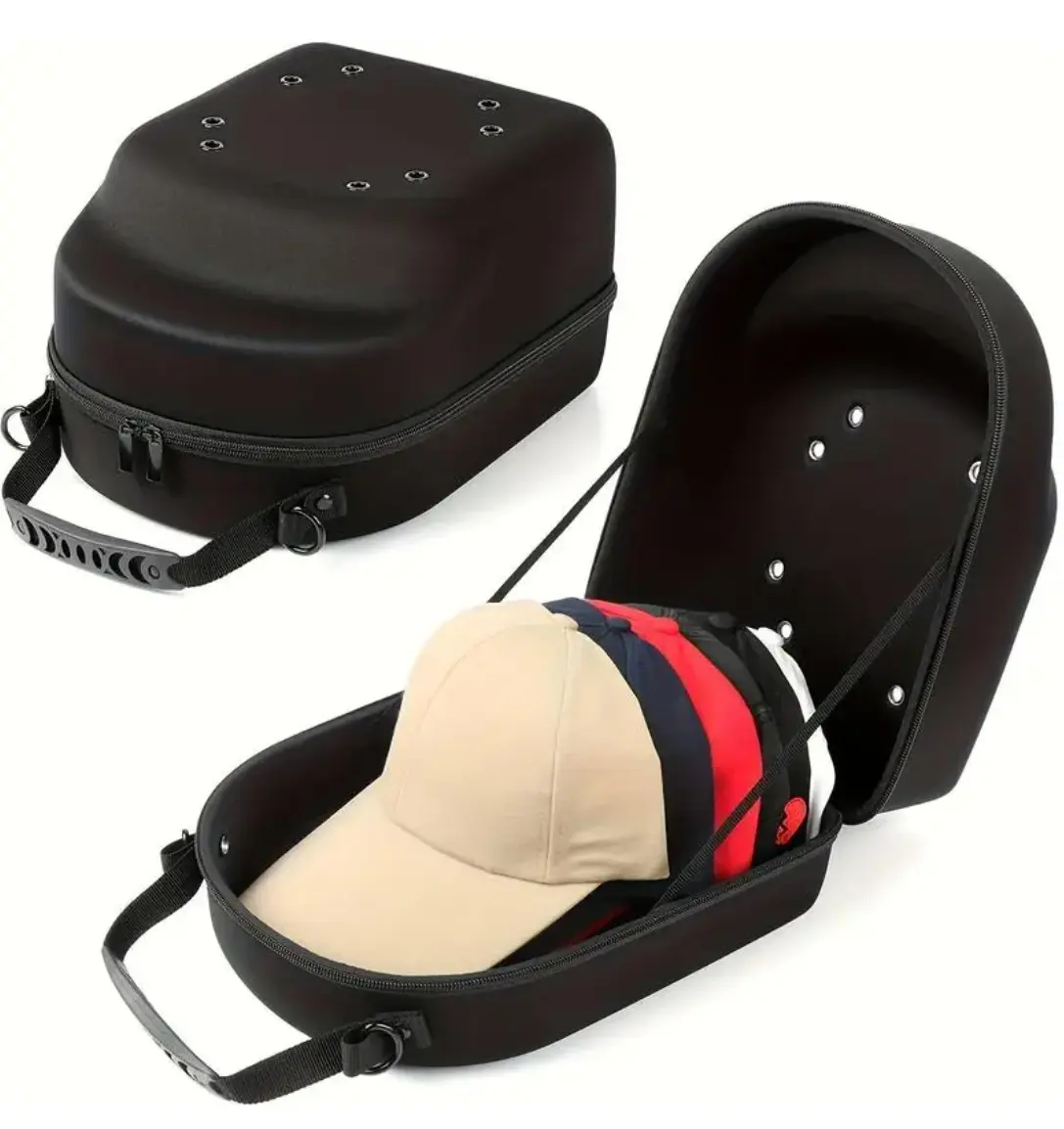 EVA Hat Organizer for Baseball Caps - Lightweight Portable Travel Case with Zipper, Hook, and Handle for Home Storage, Portable Storage Bags