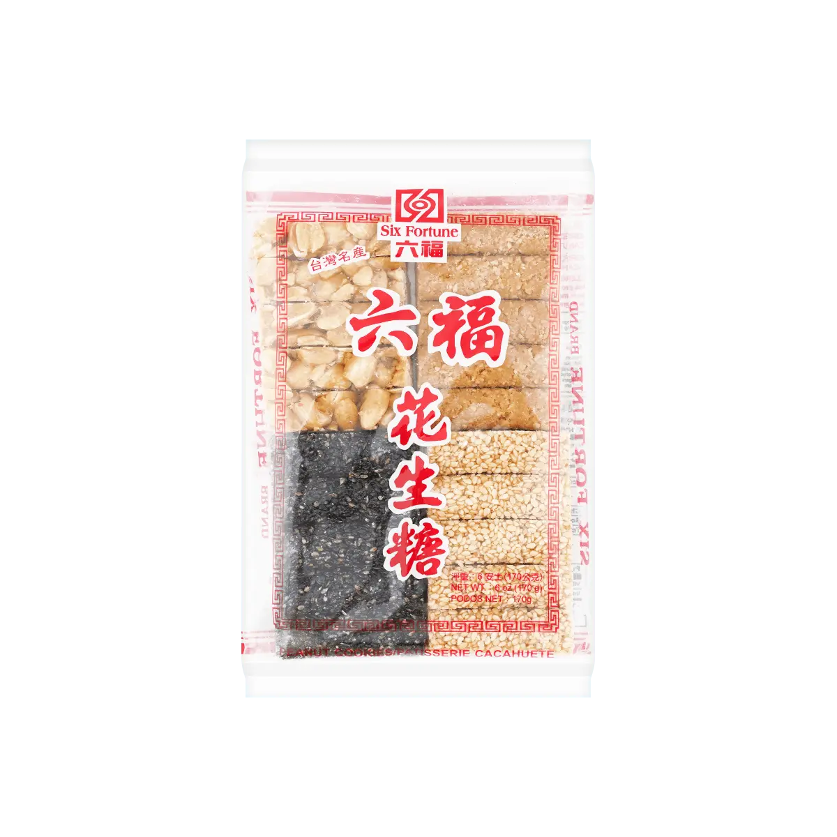 LIUFU Peanut Brittle Candy 6oz - Traditional Chinese Snack, Sweet & Crunchy Nougat Treat