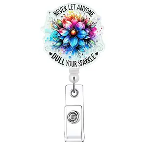 Retractable Badge Reel, 1/20pcs Acrylic ID Holder with Clip for Nurses Doctors Students Office Staff, Identification Badges & Supplies, Badge Reels Retractable