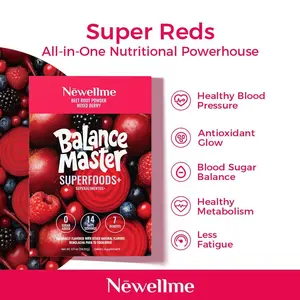 Newellme Super Red Food Powder - Beetroot Extract Supports Blood Pressure, Leg Veins, Heart & Blood Vessel Health | 14 Bottles/Box Optimum Health Care Dietary Supplement Edible Edible