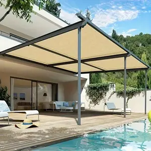 Outdoor Coffee-Colored Sunshade Net, UV Protection & Light Blocking, Durable Weather-Resistant Fabric, Easy Setup Shelter for Travel & Picnics, Patio Canopy