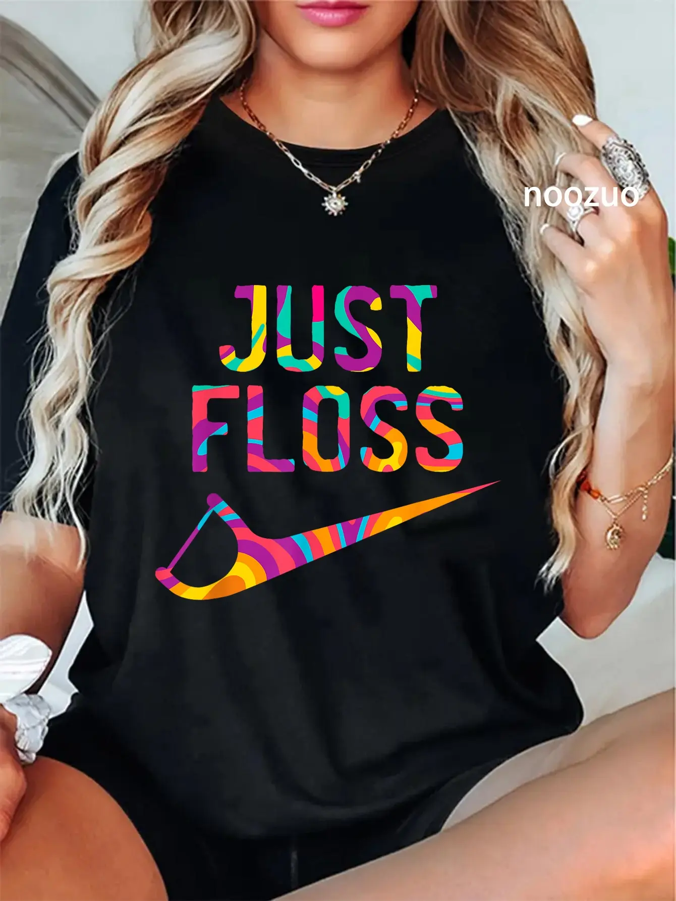 100% Cotton Just Floss Funny Dental Oral Hygienist RDH Dentist Assistant T-Shirt