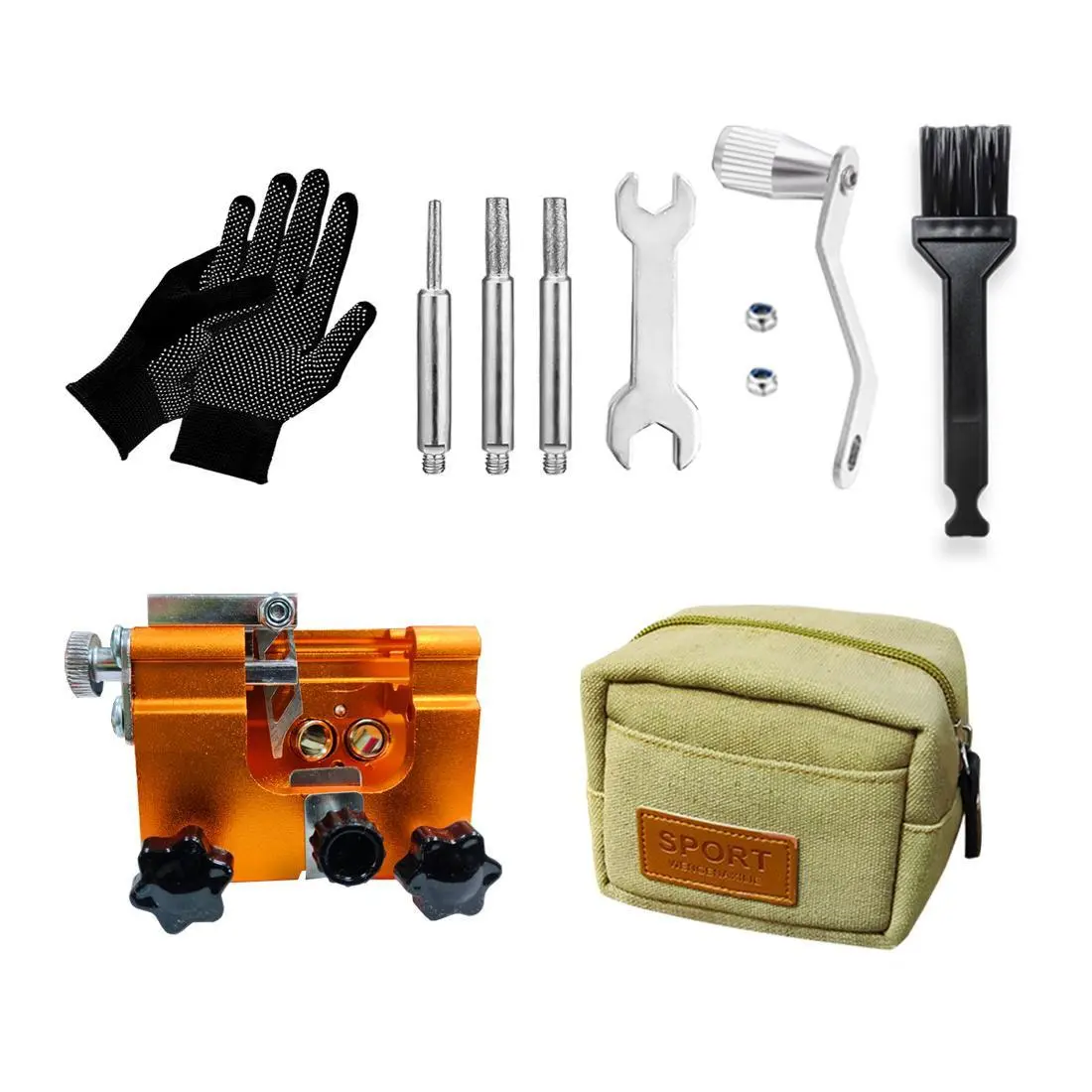 Chain Saw Blade Sharpener Kit, 1 Set Manual Sharpening Tool Kit for 4 Inch to 22 Inch Chainsaw, Versatile Size Range Garden Pruning Electric Saw Blade Sharpener Accessories, Cutting, Gloves