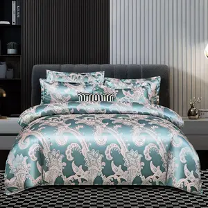 Floral Jacquard Bedding Set, 1 Count Bed Skirt & 1/2 Counts Pillowcase without Filler, Soft Comfortable Bedding Set for Home Bedroom