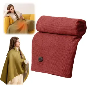 Portable Heated Shawl, 2026 New Portable Heated Blanket Shawl Wraps for Women, Cordless Heated Blanket with 3 Heating Levels for Home Camping Travel