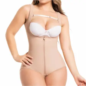 Fajas Salome 0419 | Mid-Thigh Body Shaper | Open-Bust