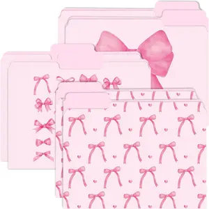 12 count   Bow File Folders, Letter Size Bowknot Decorative File Pockets with 1/3 Cut Tab Pretty Colored Folders for Office  Classroom Supplies Documents Paper, 8.9 x 11.6 Inch