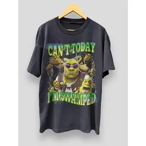 Shrek Funny Shirt Shrek Can't Today I'm Swamped Shirt, Meme funny Shirt