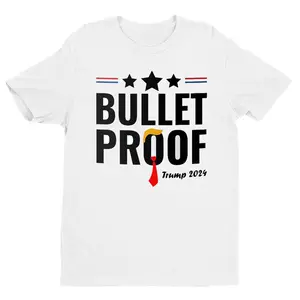 Bullet Proof Trump Fight 2024 Shirt Vote for Trum T-Shirts Women Men Clothing Tee Tops