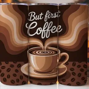 Coffee | 20oz Skinny sublimation tumbler transfer print out (TRANSFER ONLY, NOT A FINISHED TUMBLER)