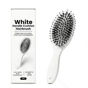 Boar Bristle and Nylon Hair Brush - Anti Static Detangling Hairbrush, Pure Boar Bristles, Frizz Control, Ergonomic Paddle, Travel Cover, Wet/Dry Use, Silky Shiny Hair, Valentine's Day Must-Have (On Sale), Anti Static Hairbrush