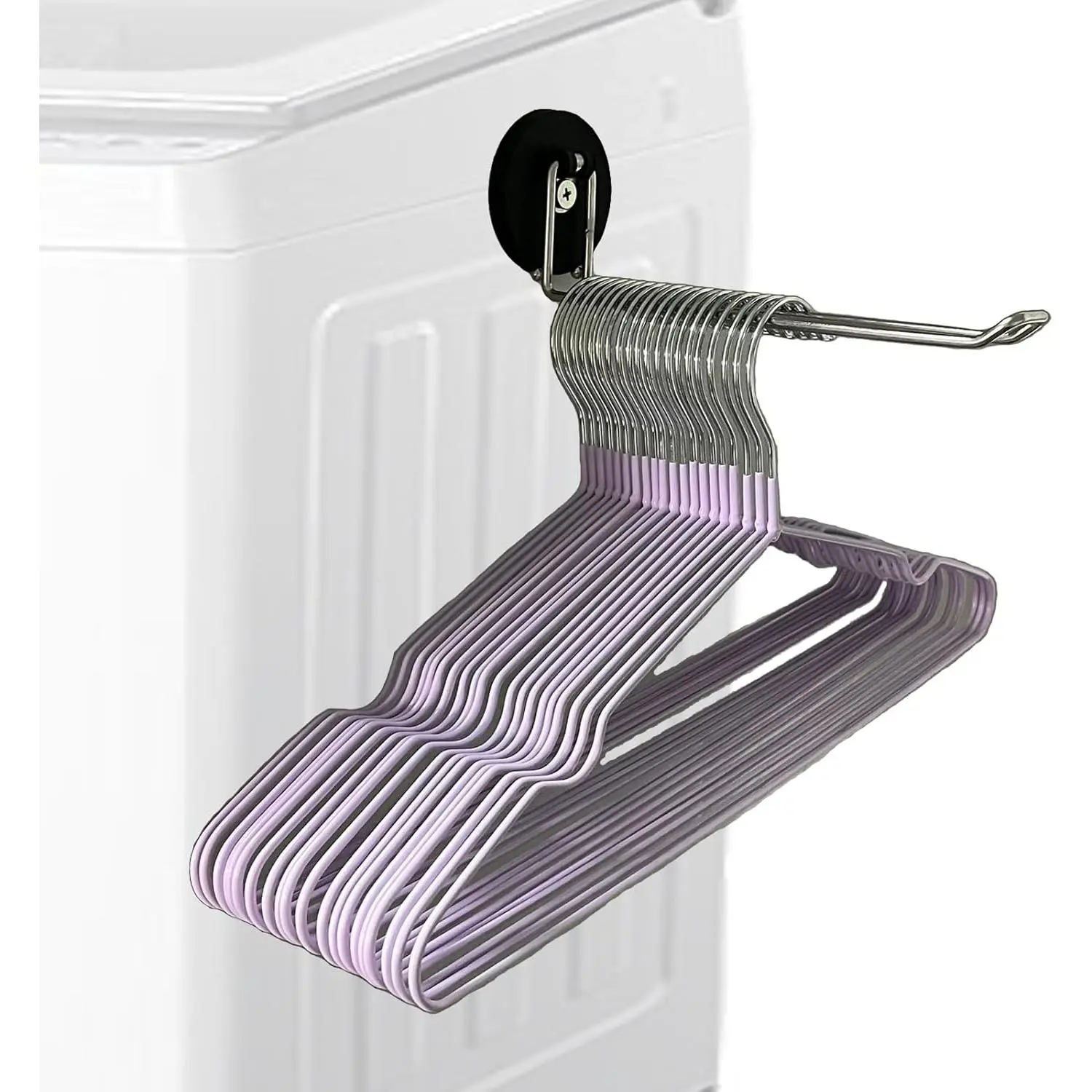 Magnetic Hanger Organizer,Stainless Steel Hanger Holder for Washing Machine,Foldable Hanger Stacker for Closet Laundry Room,Hanger Storage Rack for Adult or Clothes Hangers
