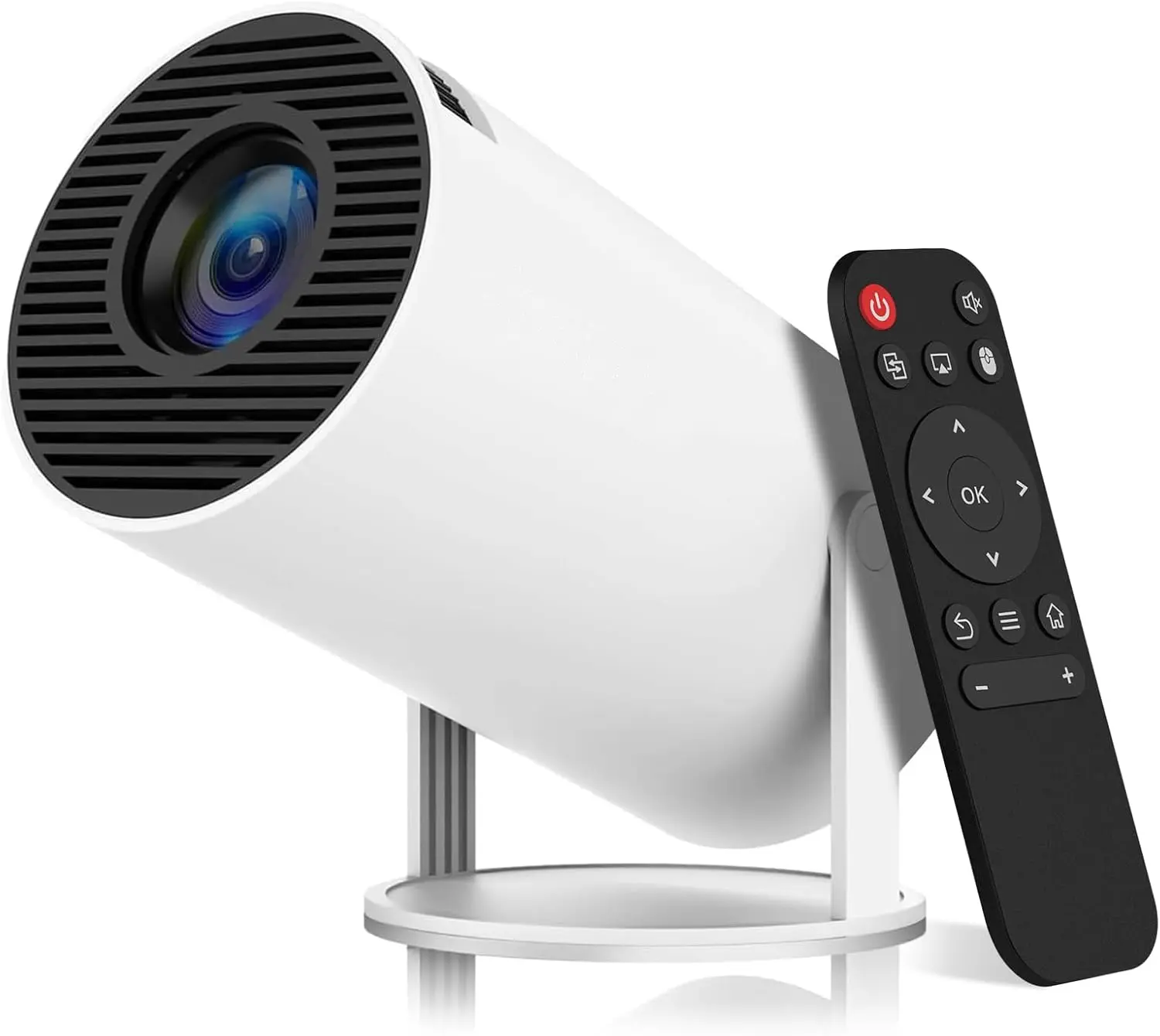 HY300 Pro Mini Projector 4K,1080P Smart Portable Projector WiFi 6 5G Wireless Auto Keystone Correction BT 5.0 Adjustment 270 Degree Flip
