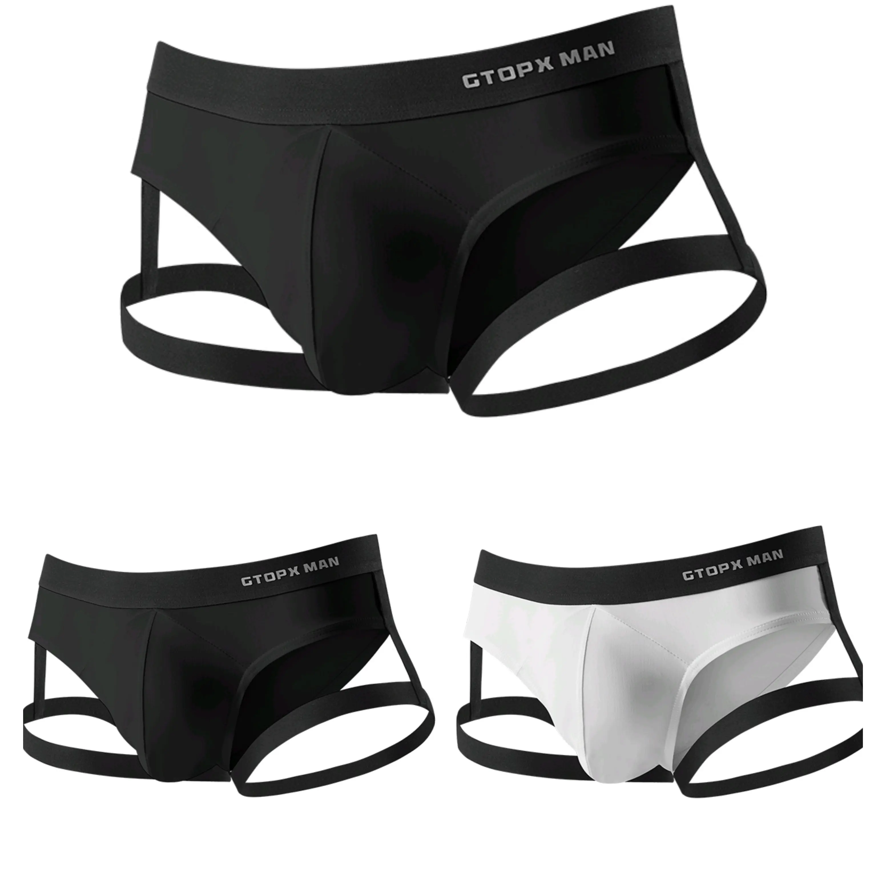 Men's Ice Silk Jock Straps - Spandex, Elastic, Stylish, Casual, Plain Thong Underwear, Sexy Lingerie for Play