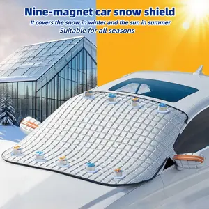 Thick Car Windshield with 9 Strong Magnets, All-Season Front Window Shade for UV Protection, Ideal Winter Vehicle Accessory, Magnetic Car Shade