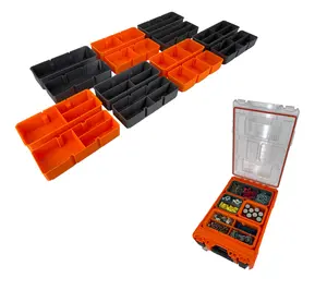 Klein Tools MODbox Tall Component Box, Half Width Organizer Compatible Large Nesting Insert Bins - Orange